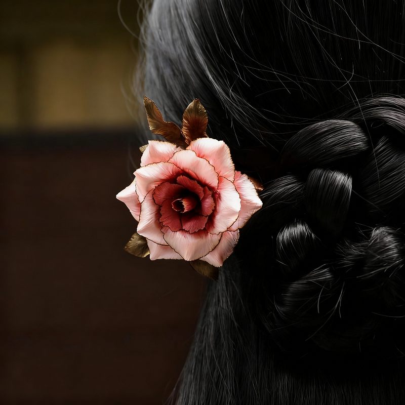 handmaderonghua—pink burnt edge rose handmaderonghua—pink burnt edge rose