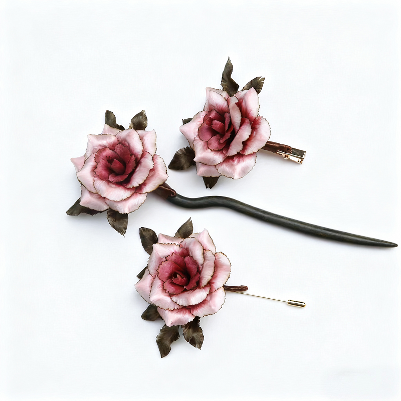 handmaderonghua—pink burnt edge rose handmaderonghua—pink burnt edge rose