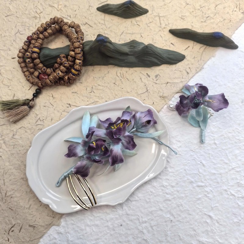 handmaderonghua—purple iris handmaderonghua—purple iris